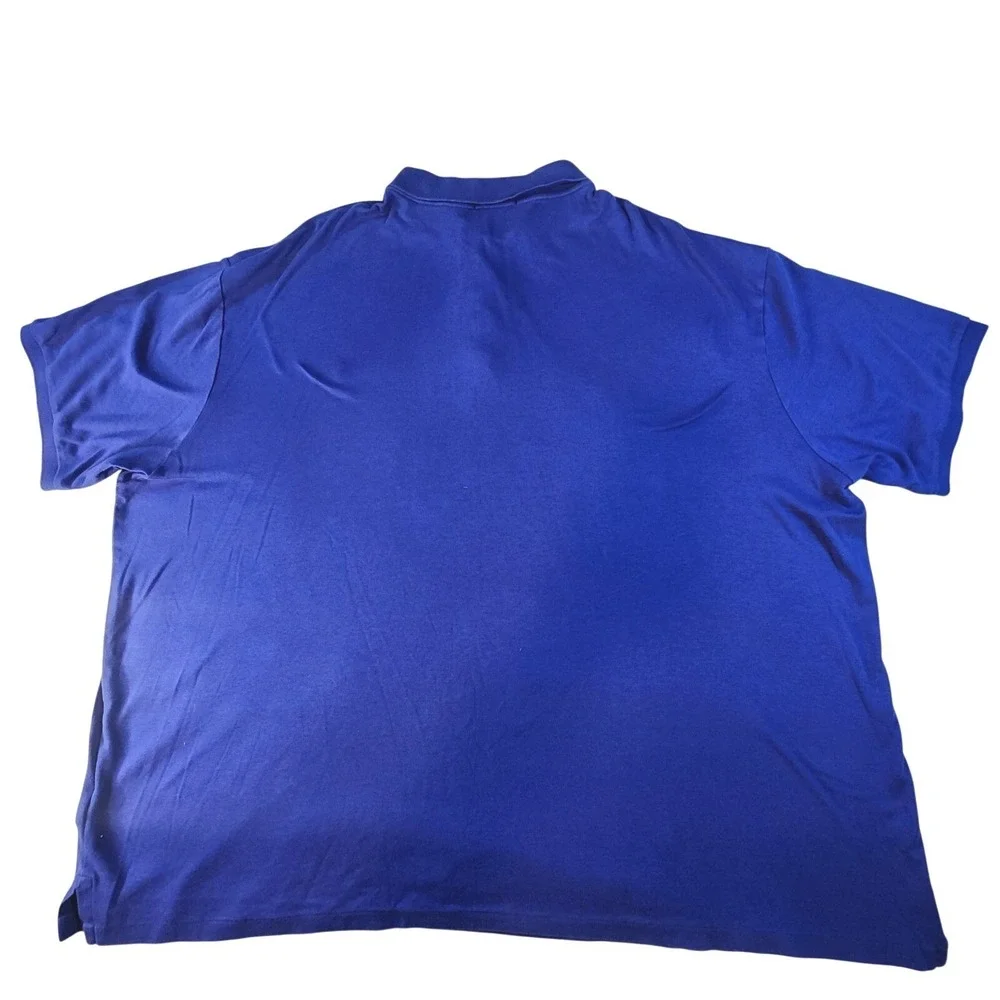 RALPH LAUREN‎ Polo Shirt Mens 3XB Blue Big & Tall Short Sleeve Flesh Pony Logo
